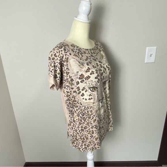 Vintage 80's East River Clothing Co. Leopard Print Glittery Top Women's Size L - Picture 7 of 16